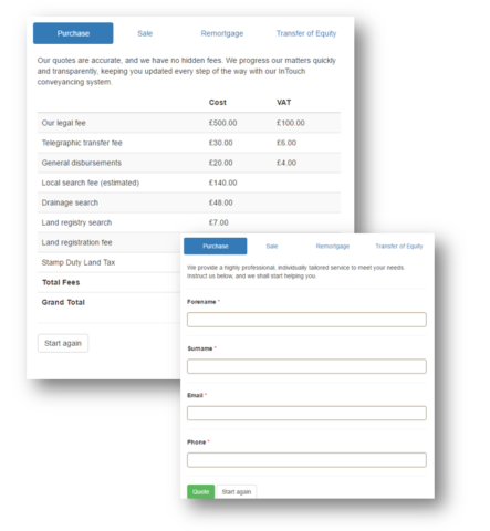 Conveyancing Quote Calculator InTouch